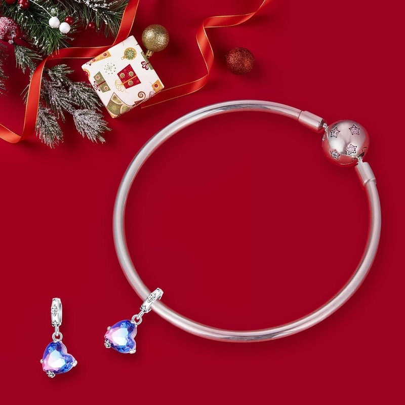 VOROCO Store 925 Sterling Silver Love Heart Charm for Charm Bracelet, Christmas Mother's Day Birthday Perfect Jewelry Gifts for Mom Grandma Daughter Friend Sister - Image 2